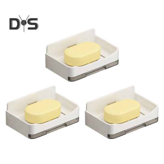 1/3-teilige Seifenschale zur Wandmontage mit Abtropfschale, stark belastbar, einfach zu installieren, Mehrzweck-Seifenhalter für Rasierer, Badezimmer-Organizer