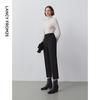 LANGZI High-Waist Straight-Leg Cropped Suit Pants