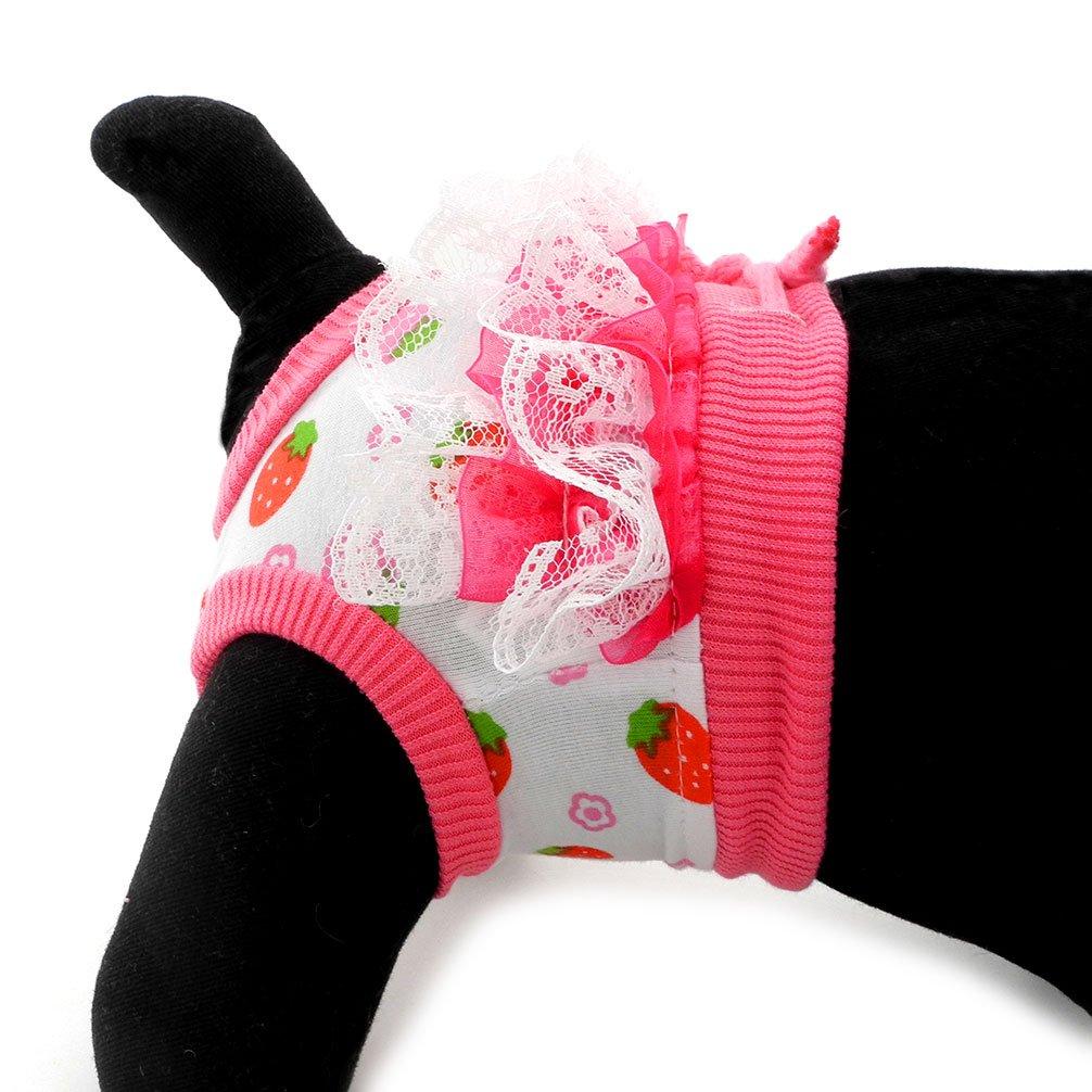 RANPHY Cat and Dog Diaper Manner Unisex Sanitary Pants for Dogs and Perfect for Menstrual Care and Reusable Diapers for Lace Cute Pet Stylish Dog
