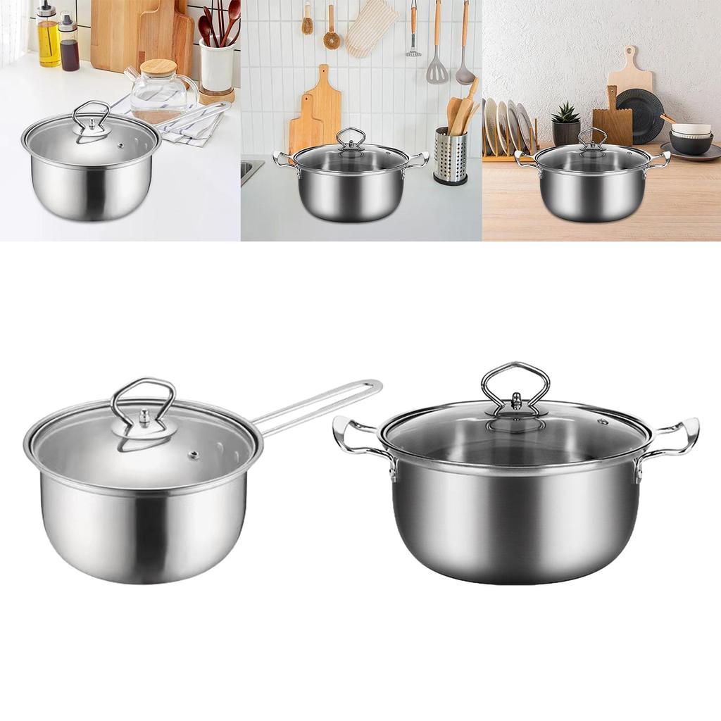 Suppentopf Milchtopf Multifunktionaler Topf 18cm 22cm Edelstahl Kochtopf für Küchenarbeitsplatte Soße Nudeln Kochen Milch