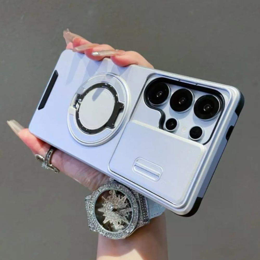 Slide Camera Protection Case For Samsung S26 S25 S24 S23 FE S22 Ultra Plus A57 A17 A56 A36 A16 A06 A55 A35 Magnetic Holder Cover