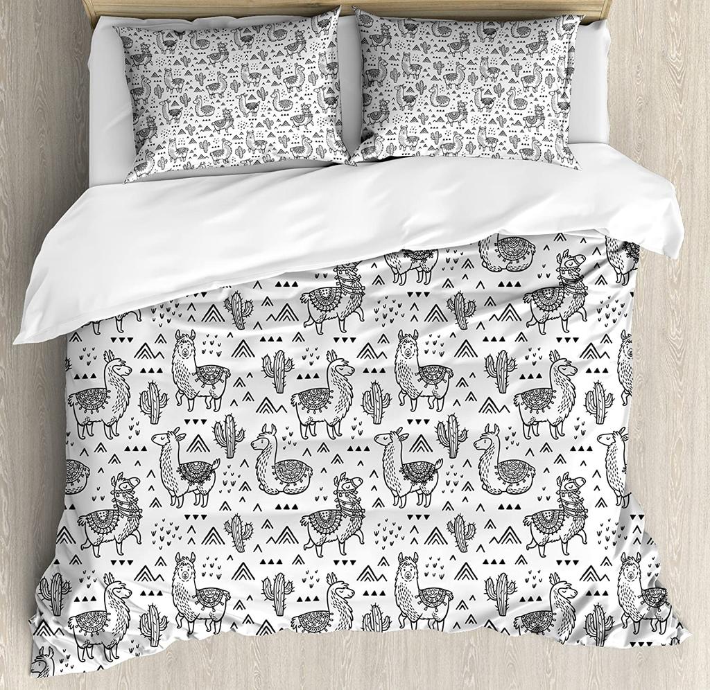 Llama Bedding Set For Bedroom Bed Home Alpacas In Love In the Mountains Fauna Valentine's Duvet Cover Quilt Cover And Pillowcase