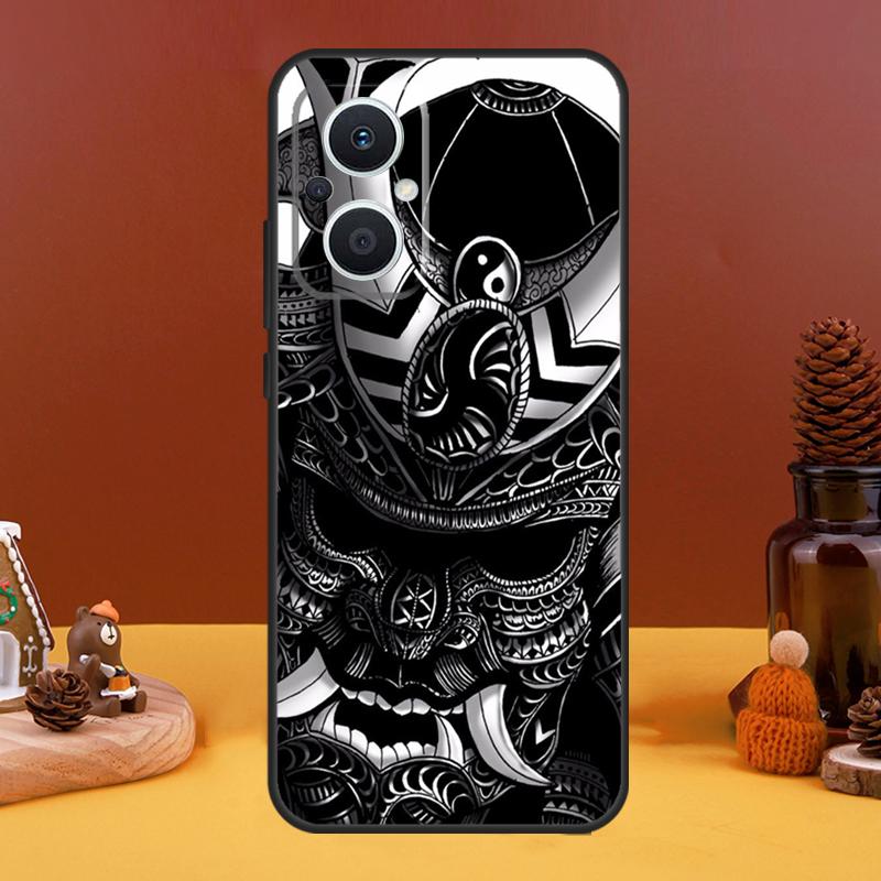 

Samurai Japanese Warrior Mask Helmet Case For OPPO Reno 10 Pro 11 F 4 6 7 8 5 Lite 4Z 5Z 8T OPPO Find X6 Pro X5 X2 X3 Lite Cover OPPO Reno11