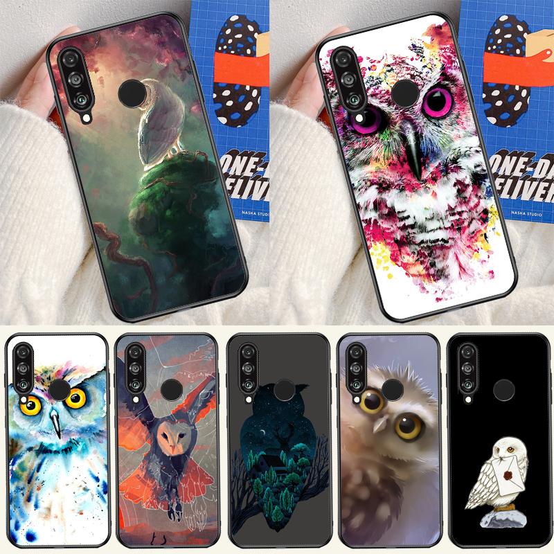 Owl Watercolor Animal For Huawei P20 P30 P40 Lite P60 Pro Nova 12i 11i 8i 12s 9 10 SE Y90 Y60 Y70 Y72 Y61 Y91 Case