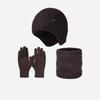 Autumn Winter Warm Suit Men's Velvet Thick Ear Protection Knitted Hat Scarf Gloves Three-Piece Hat Set