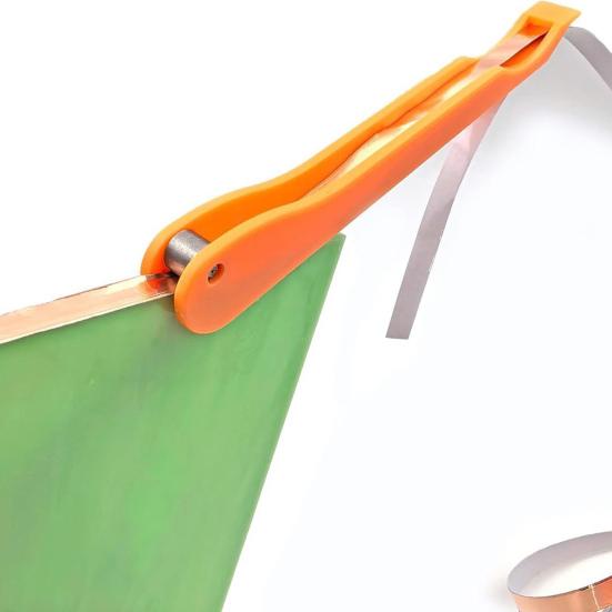Copper Foil Hand Foiler DIY Crafts Projects Stained Glass Copper Foiling Tool Heavy Duty 7/32-Inch Handheld Manual Foil Crimper Application Tools