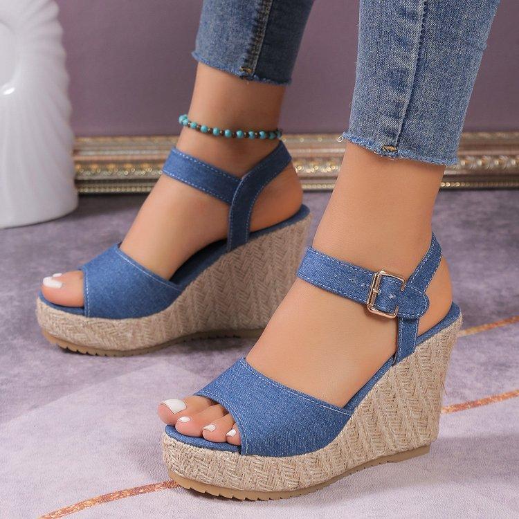 Shoes for Women Plus Size Summer Fashion Platform Wedges Peep Toe Sandals Casual Non-slip Beach Footwear Women Sandals 36-42