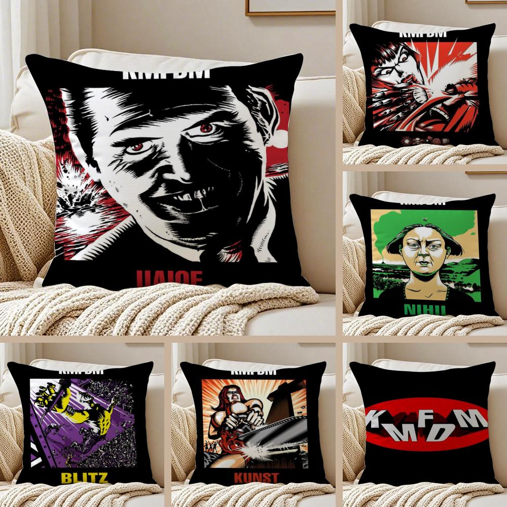 German Industrial Rock Band KKMFDM Cushion Cover Pillowcase Antidustmite Living Room Sofa Decor Cushion Room