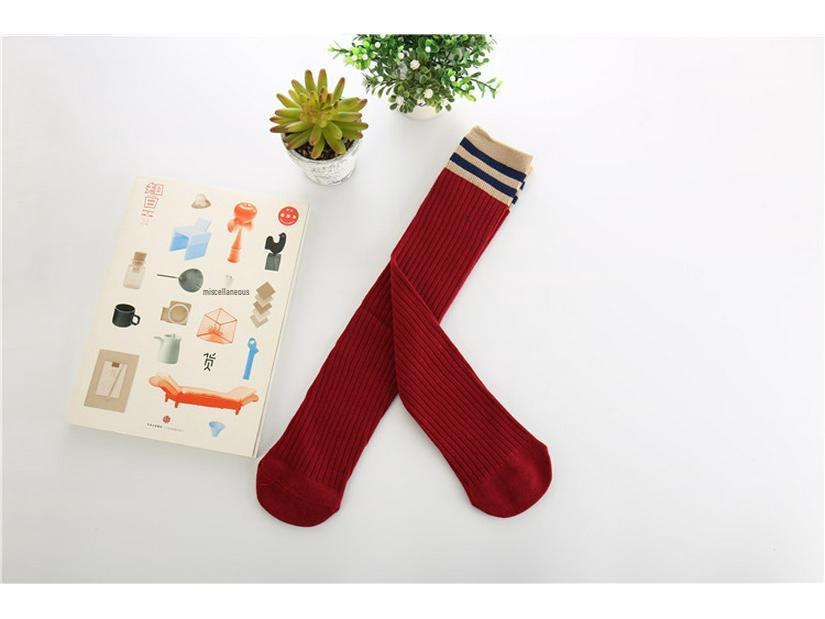 

Детские носки до колена из чистого хлопка для выступлений – до середины икры, не скатывающиеся и унисекс для спорта и школы 50cm for Height 130-160cm