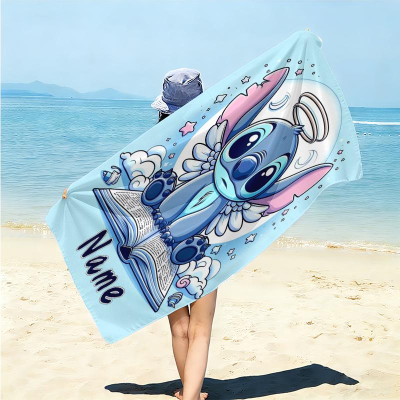 Personalized Angel Stitch Book Beach Towel Microfiber Beach Towel Thin Absorbent for Beach Swimming Yoga Bath Sports. 0910308