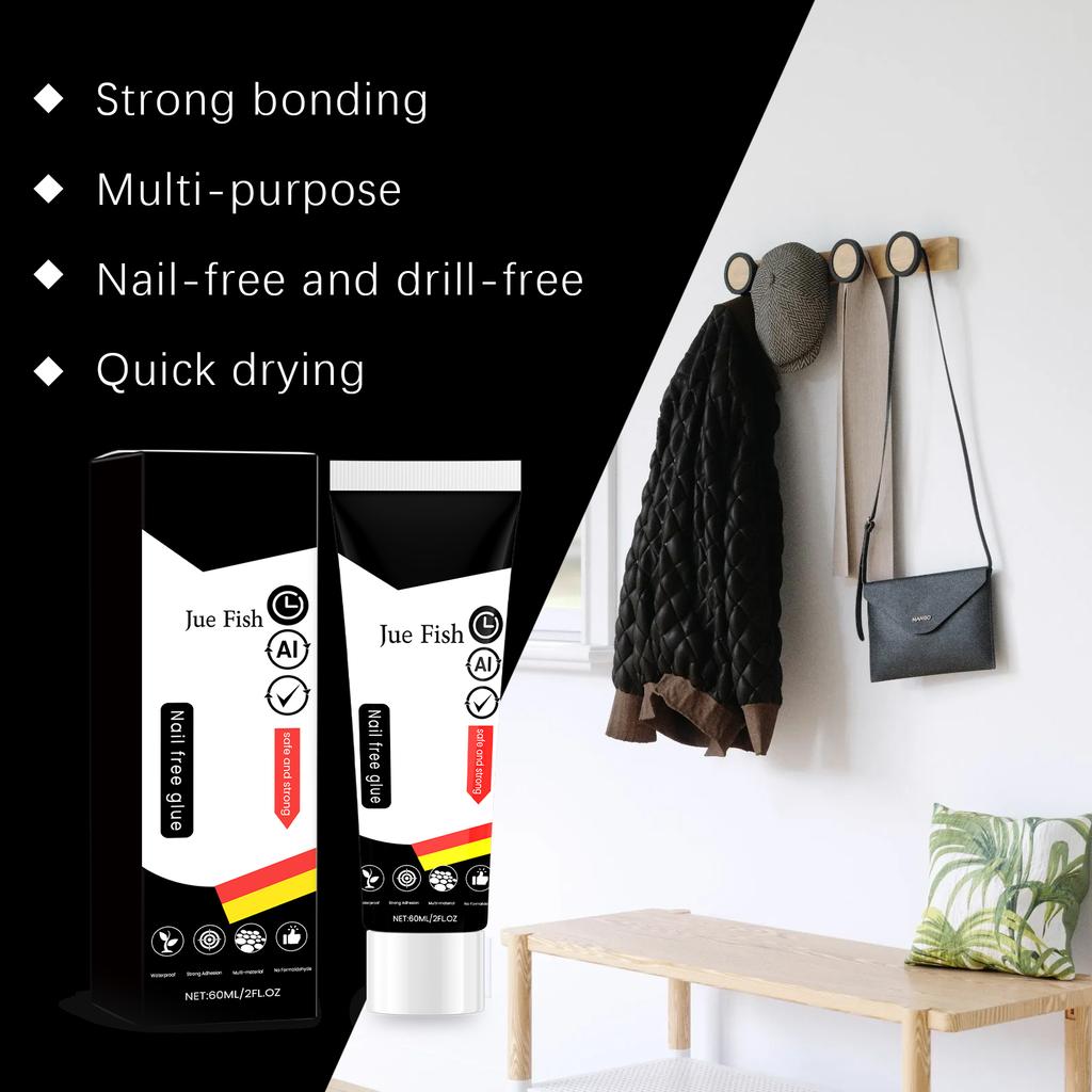 No Drill Adhesive Heavy Duty Instant Hold Gap Filling for Wood, Ceramic, Metal, Mirror Fast Cure Strong Bonding Glue Home Repair