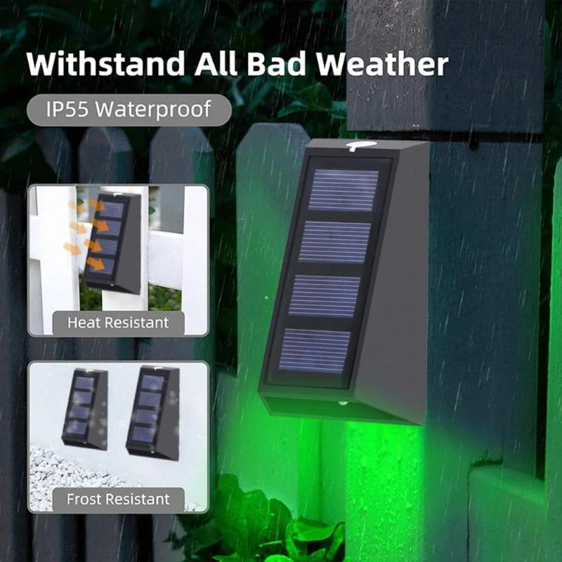 Decoration Solar wall lamp Led solar lights RGB Color Changing Waterproof Wall Lamp Solar Lighting For Walkway Fence Stairs