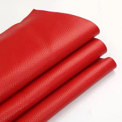 Big Red Cowhide, Lychee Patterned Soft Leather Fabric, Sofa Seat Cushion, Headboard Soft Bag, Whole Top Layer Leather