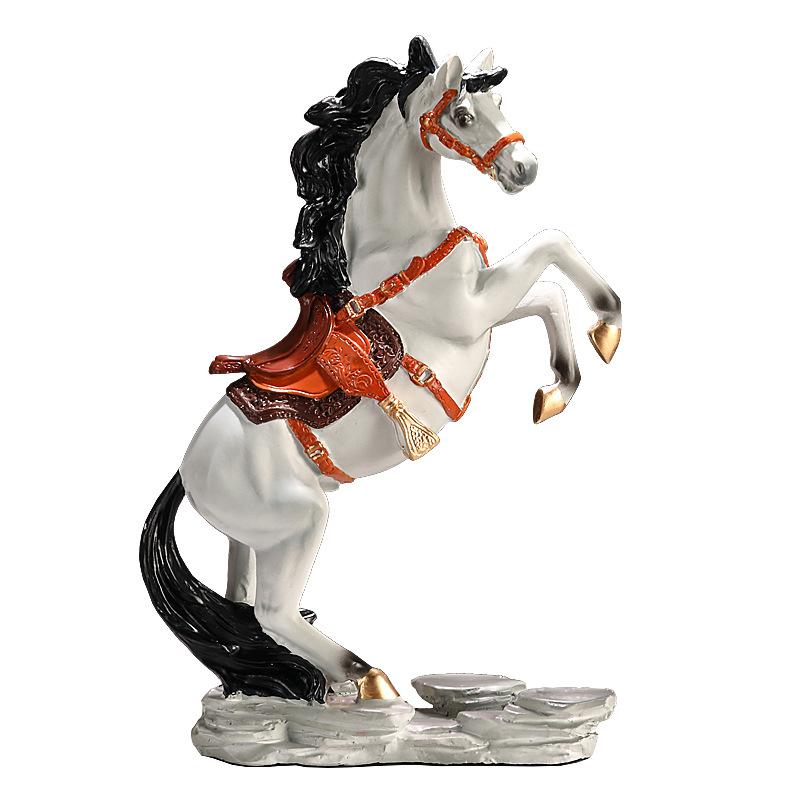 Artizanat din Rășină Sculptură Animal Simulare Cal Stil Chinezesc Retro Statuie Cal Figurine Decorative Decorațiuni Casă