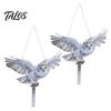 Patio Owl Deterrent 2Pcs Simulated Hanging Decoration Reflective with Dual-Side Garden Decor Printed Waterproof Acrylic Fake Owls for Balcony