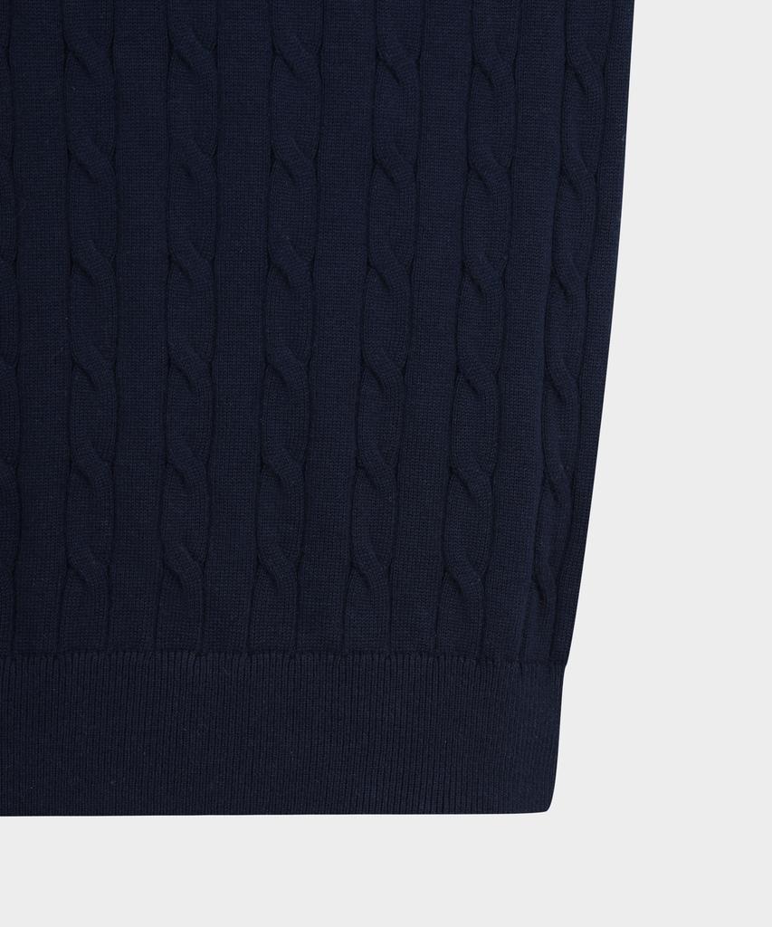BROOKS BROTHERS Cotton Cable Crew Neck Short Sleeve Sweater (Dark Navy) (Bbwrmog203)