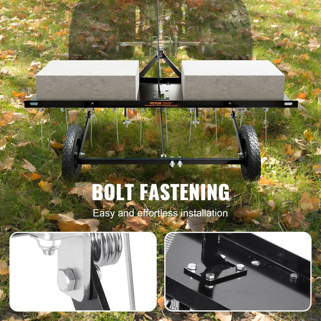 Tow Behind Dethatcher 40" Lawn Dethatcher Rake for ATV or Mower 20 Tines