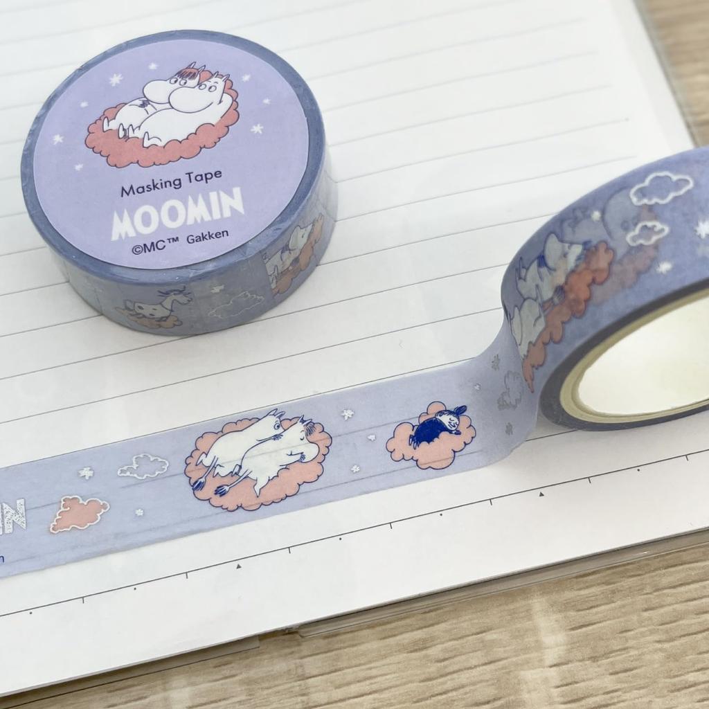 Gakken Stafle Moomin Masking Aurora AM04867 Tape, Foil, Blue,