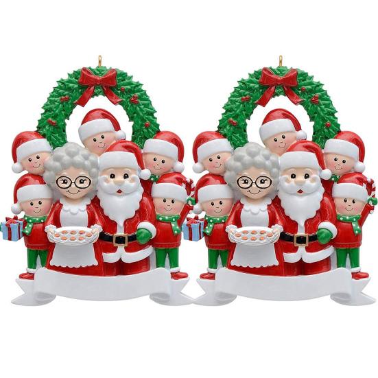 Christmas Pendant Santa Claus Family Hanging Pendant Classic Colors Family Theme Festive Atmosphere Decor