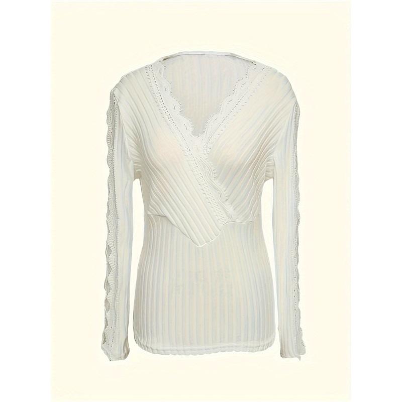 Μόδα Δαντελέ Μανίκι Στενή Γυναικεία Μπλούζα Σέξι