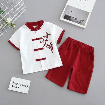 Children's Hanfu Tang Suit Summer Short-sleeved Suit Boys Summer Suit Girls 1-5 Years Old Summer Clothes Tang Suit