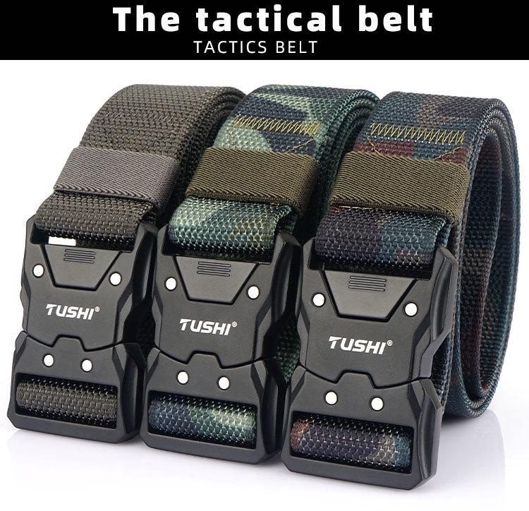 Men's Nylon Tactical Quick Release Belt - Casual & Outdoor Leather Workwear