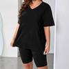 Women's Plus Size V-Neck Top & Yoga Pants Set
