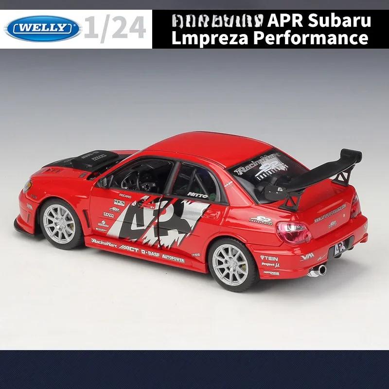 Welly 1/24 Subaru Impreza Alloy Track Racing Car Model Diecasts Metal Sports Car Vehicles Model Simulation Collection Kids Gifts