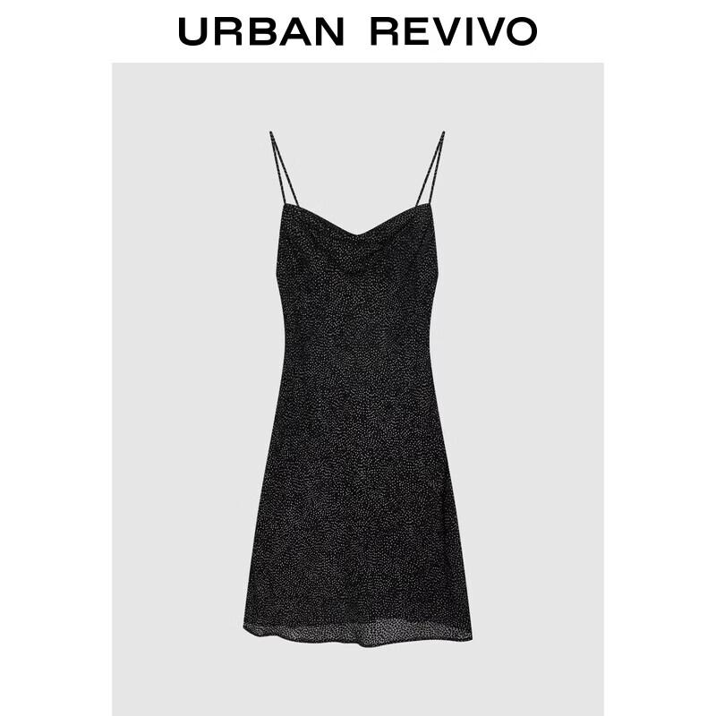 UR Women s Polka Dot Cowl Neck Cami Dress XS чёрный