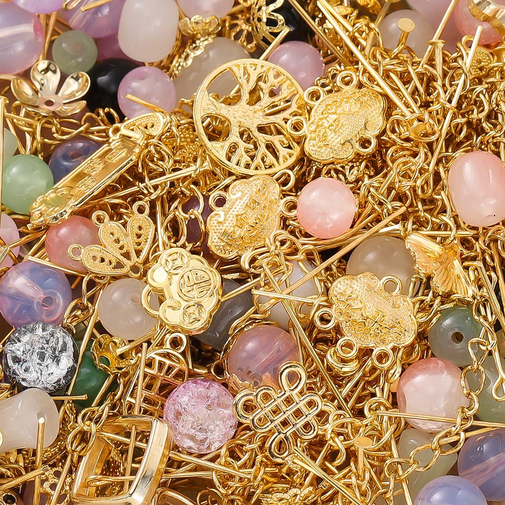 30/50g Mixed Style Glass Spacer Beads Metal Pendants Jewelry Accessories for DIY Bracelets Necklace Anklet Jewelry Making