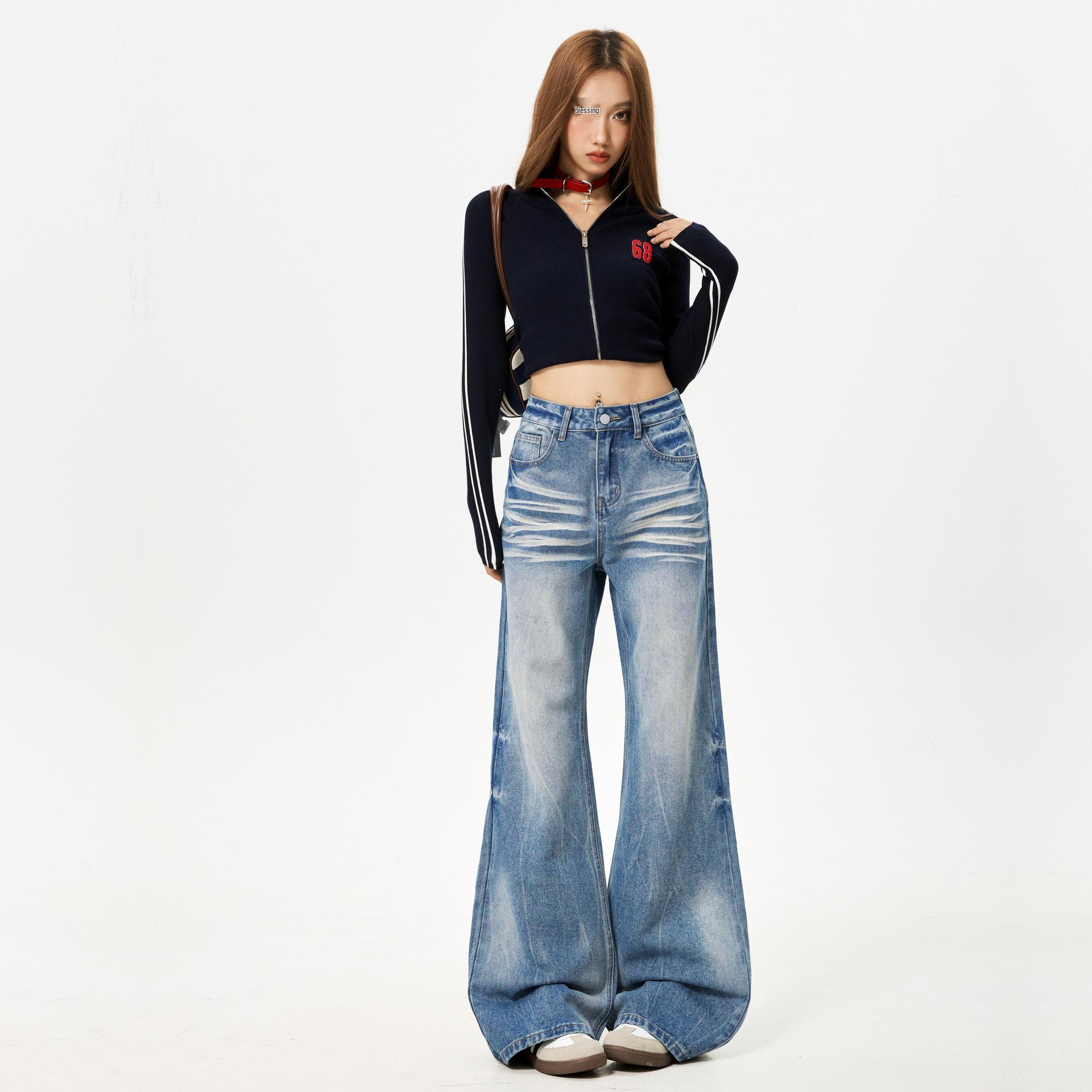 

Women s Autumn Tie-Dye Non-Clingy Micro-Flared Jeans - Loose & Slimming Drape for a Spicy Style 2XL