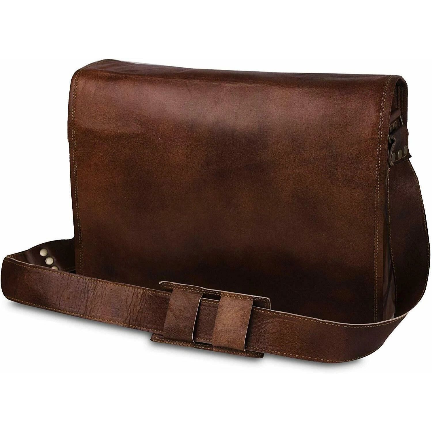 

Bag Leather Genuine Shoulder Men s Messenger Men Crossbody Briefcase Travel New 16 x 12 x 5 in