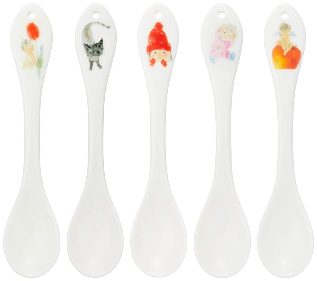 NARUMI Teaspoon Set, Chihiro Iwasaki Assortment, 13.5cm Long, Made in Japan, 41273-33104