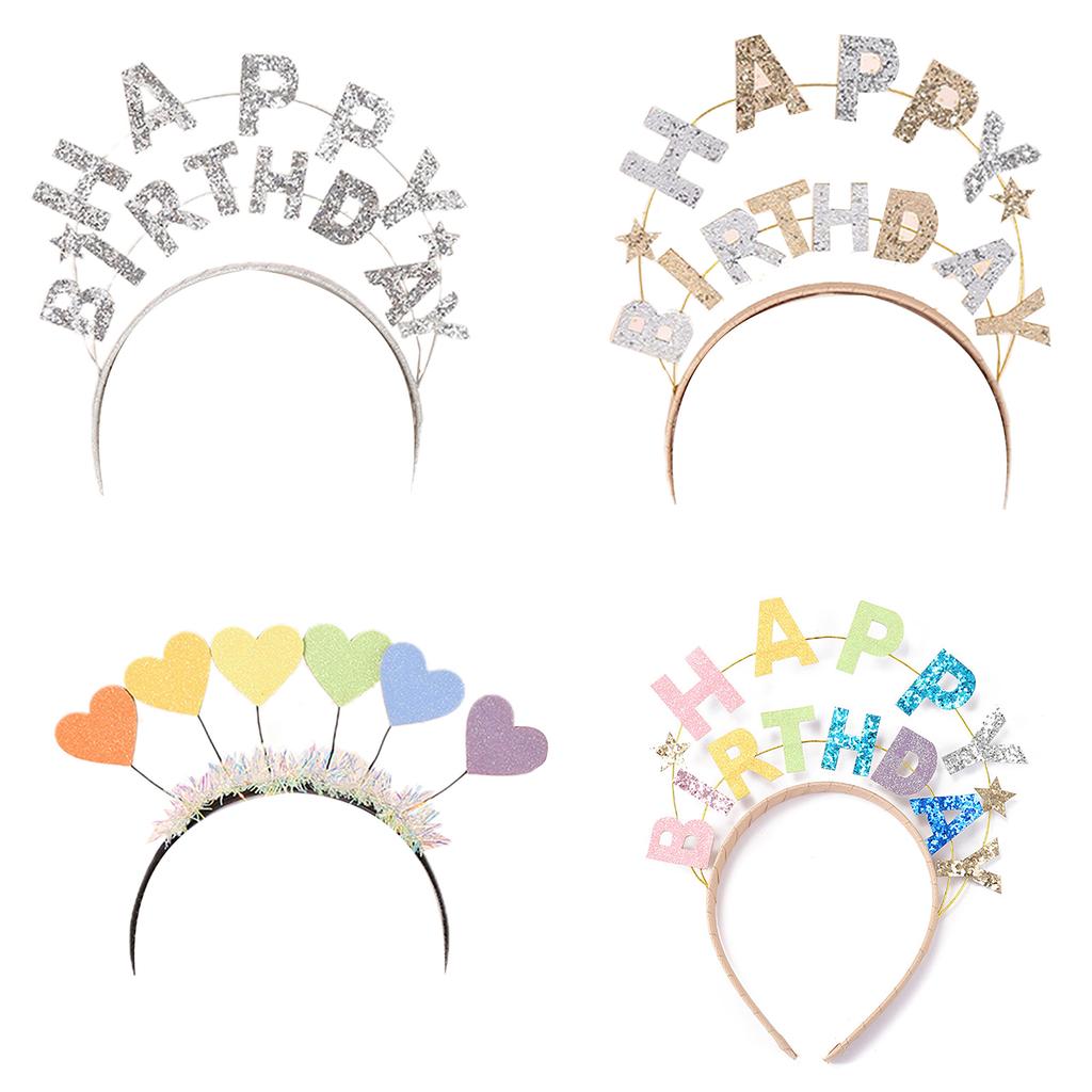 Birthday Party Crown Birthday Hair Hoop Happy Birthday Headband Birthday Party Hair Band Tiara Photography Props