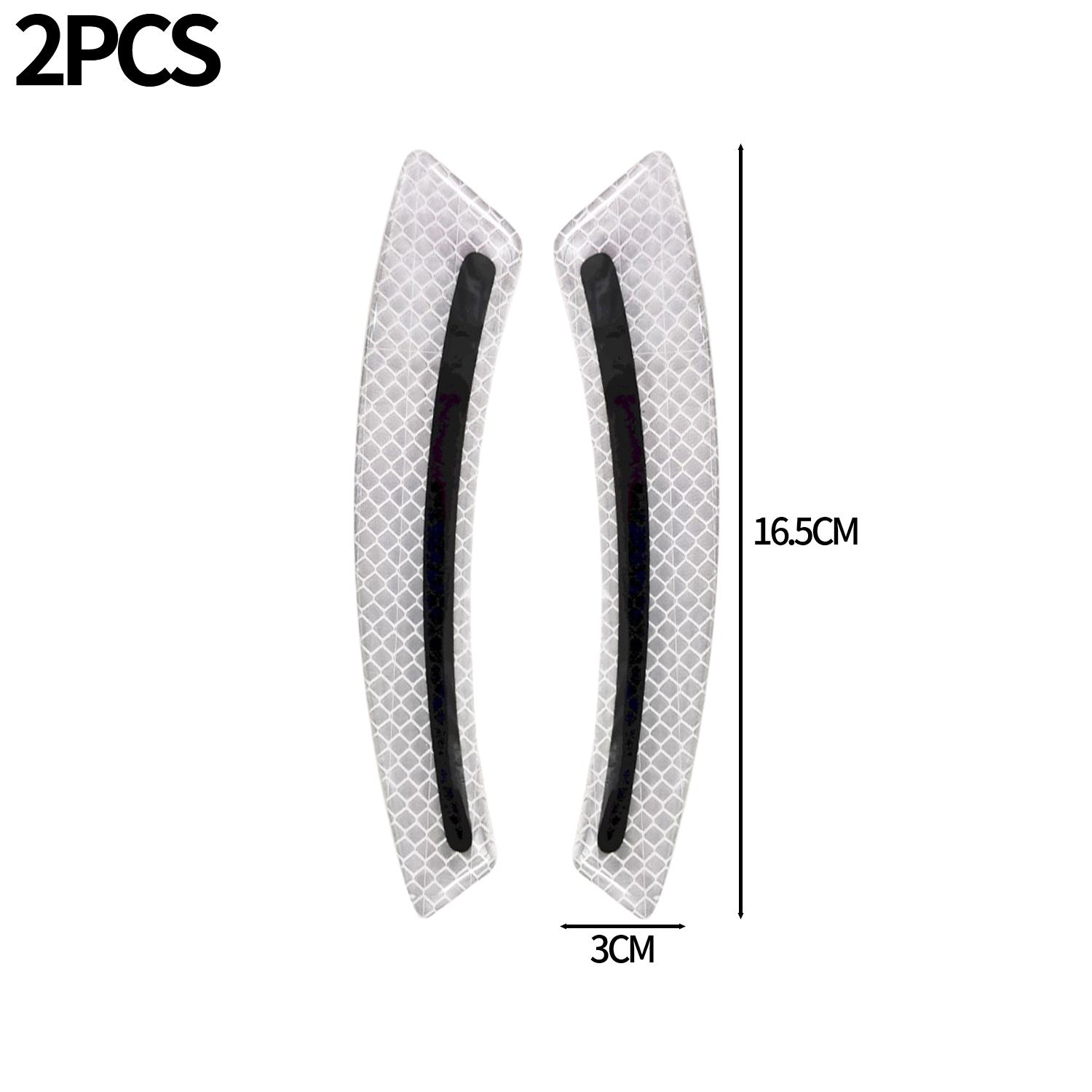 

2PCS Reflective Safety Warning Stickers - Car Anti-Collision Strip & Forklift Protective Decorative Decals білий
