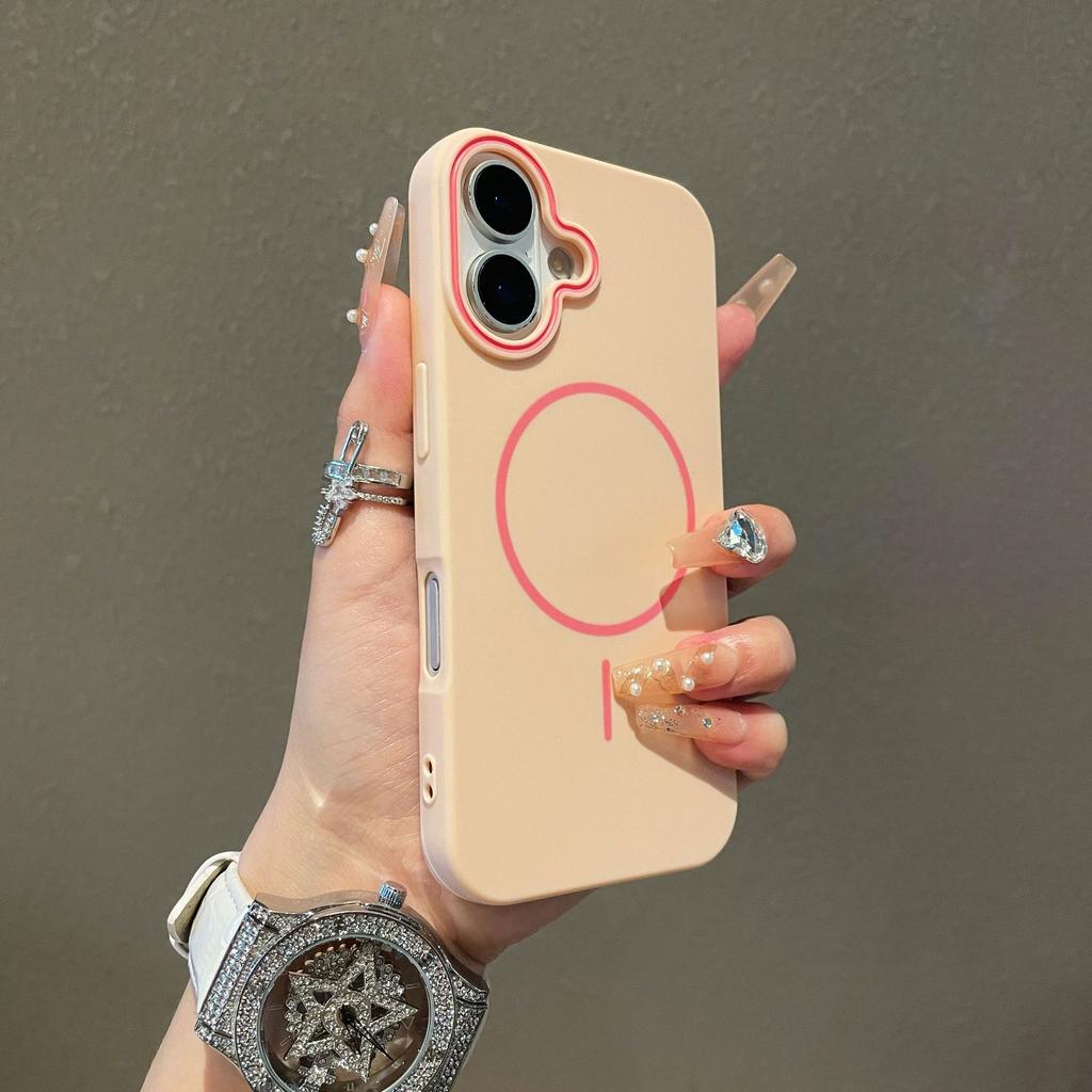 Suitable for Apple 16ProMax Fine Ring Magnetic Phone Case, IPhone15 Matte High-end Feel 14 Anti-drop Protective Case