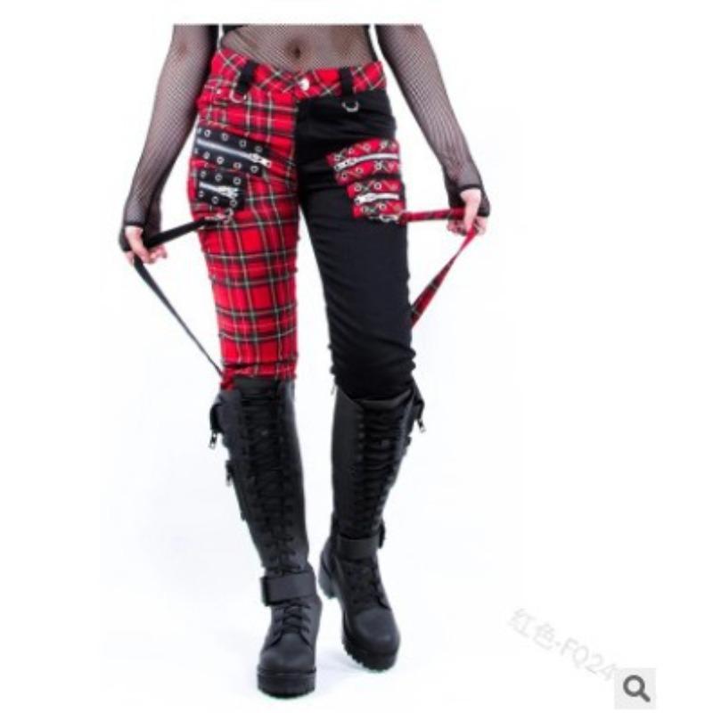 Sieviešu Punk rūtainas, salāpītas, ar aukliņām