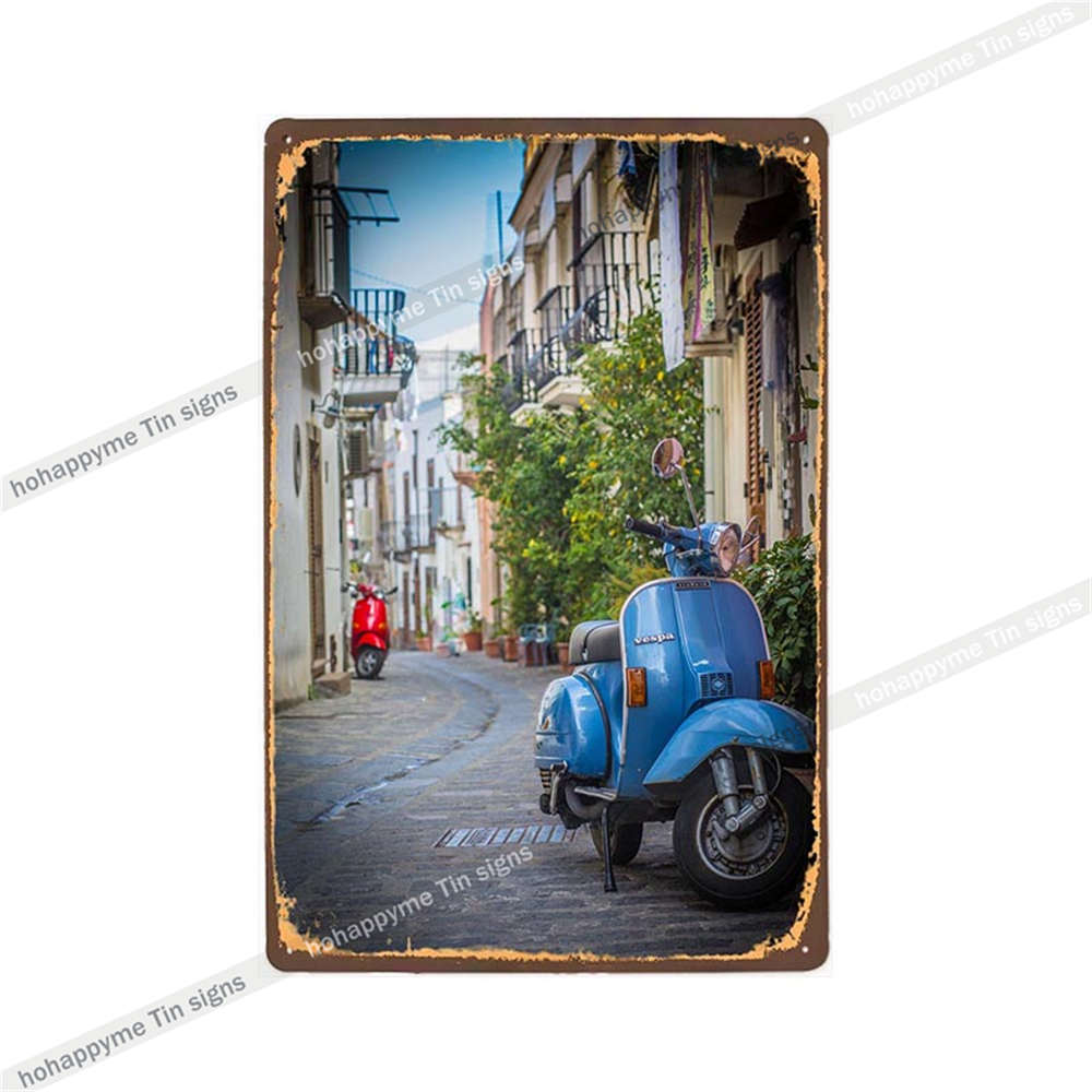 Lambretta Motor Vintage Metal Sign Plaque Decoration Motorcycle Garage Bar Wall Art Poster Plate Home Decor 20x30cm