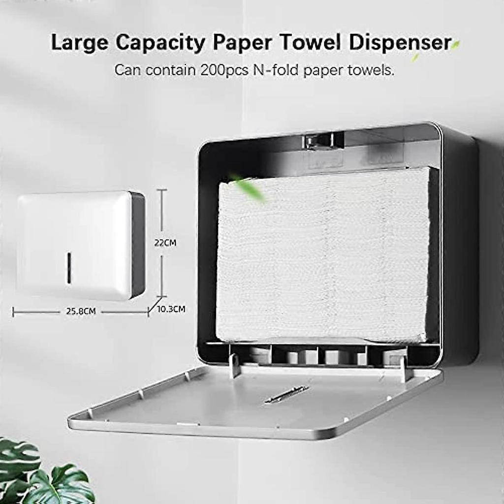Wall Mount Paper Towel Dispenser Multifold Hand Towel Tissue Holder with Key Lock for Bathroom Kitchen Bedroom