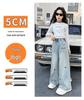 Girls' Spring 2025 Embroidered Butterfly Wide Leg Jeans - Korean Style Straight Leg Denim for Older Children