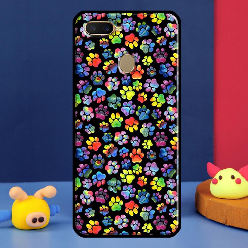 Dog Paw Case For Oppo A96 A76 A16 A74 A94 A54 S A57 A77 A58 A78 A98 A5 A9 A91 A15 A17 A52 A72 Cover