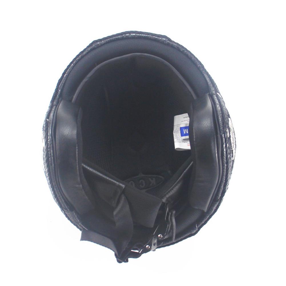 Men Women Artificial Leather Motorcycle Cycling Helmet Vintage Personality 3/4 Full Helmet Suitable For Mountain Bike Motorcycle Atv Off-road