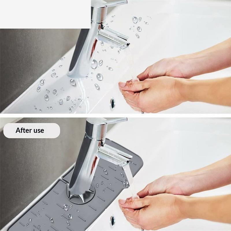 Kitchen Sink Water Absorbing Mat Faucet Splash Proof Drain Pad Non Slip Quick Dry Countertop Protector For Home Kitchen Bathroom