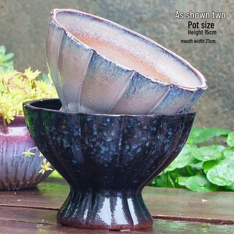 Yixing Handmade Square Mouth Coarse Pottery Planter - Large Succulent Flower Pot with Old Branch Design and Jade Pendant.