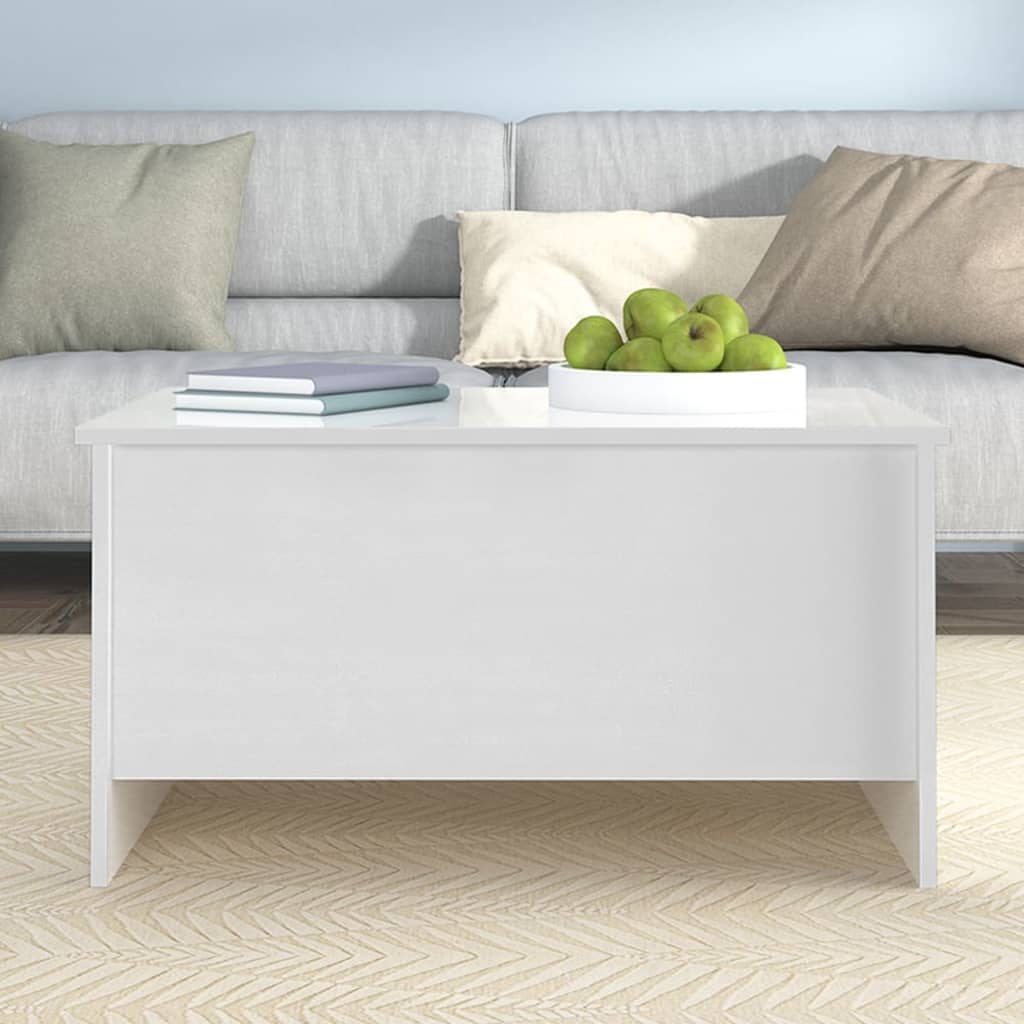 Vidaxl Coffee Table, Glossy White, 80X55.5X41.5 Cm