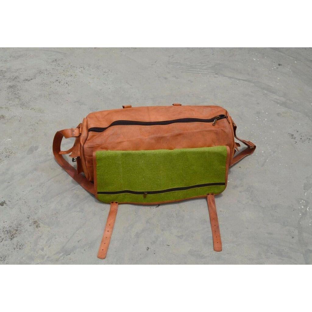 Nuevo bolso de viaje Goat para hombre, grande, de cuero genuino, para fin de semana, noche o viaje.