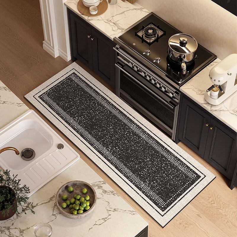 Kitchen Floor Mat Anti-slip Anti-fatigue Carpet Pvc Leather Waterproof Foot Mats Long Rug Modern Style Home Decoration Vinyl Rug