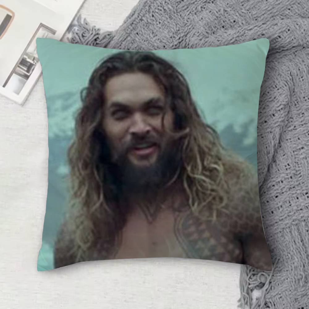 JJason Momoa Doublesided Printed Square Decorative Cushion Cover for Sofa Living Room Home Decor