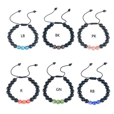Adjustable Resin Bead Bracelet Yoga Healing Luminous Glow In The Dark Bracelet Obsidian Beads Prayer Trendy Bracelet