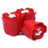 6x Soap Flowers Heart Box Red Roses 3-Pack